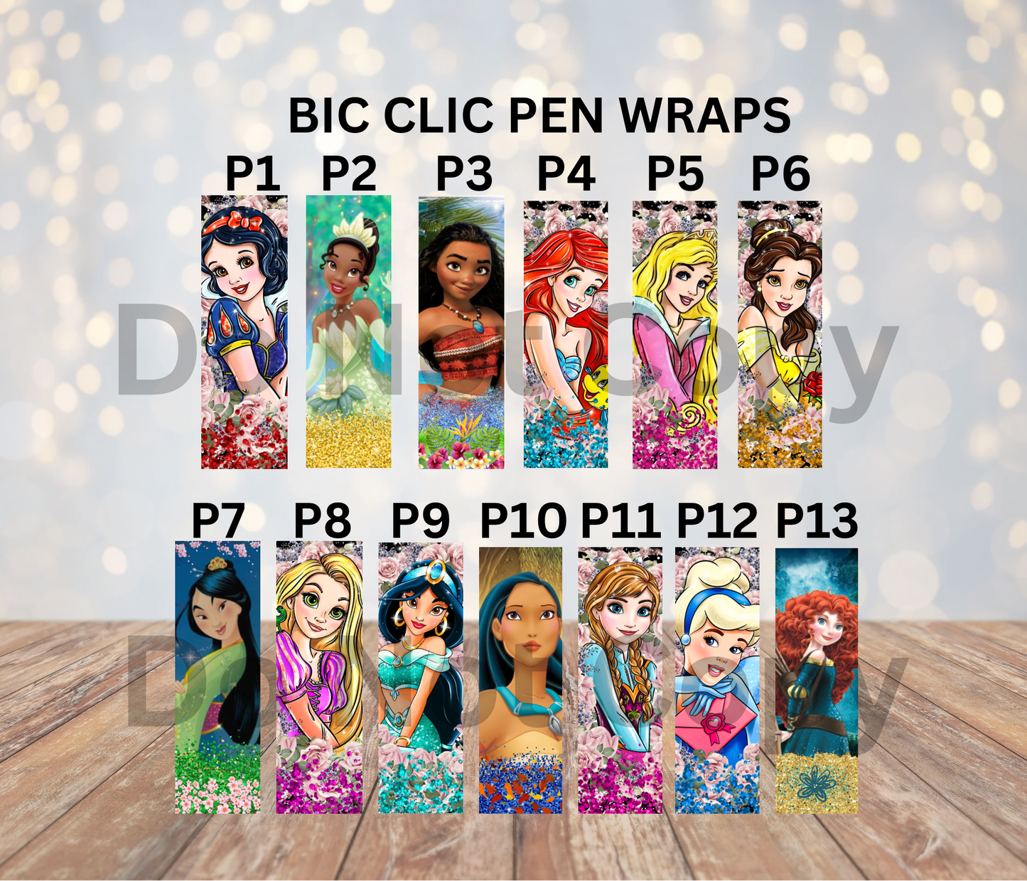 Pen Wrap For BIC Clic, Princess Pen WrapsFor BIC CLIC RETRACTABLE PENS