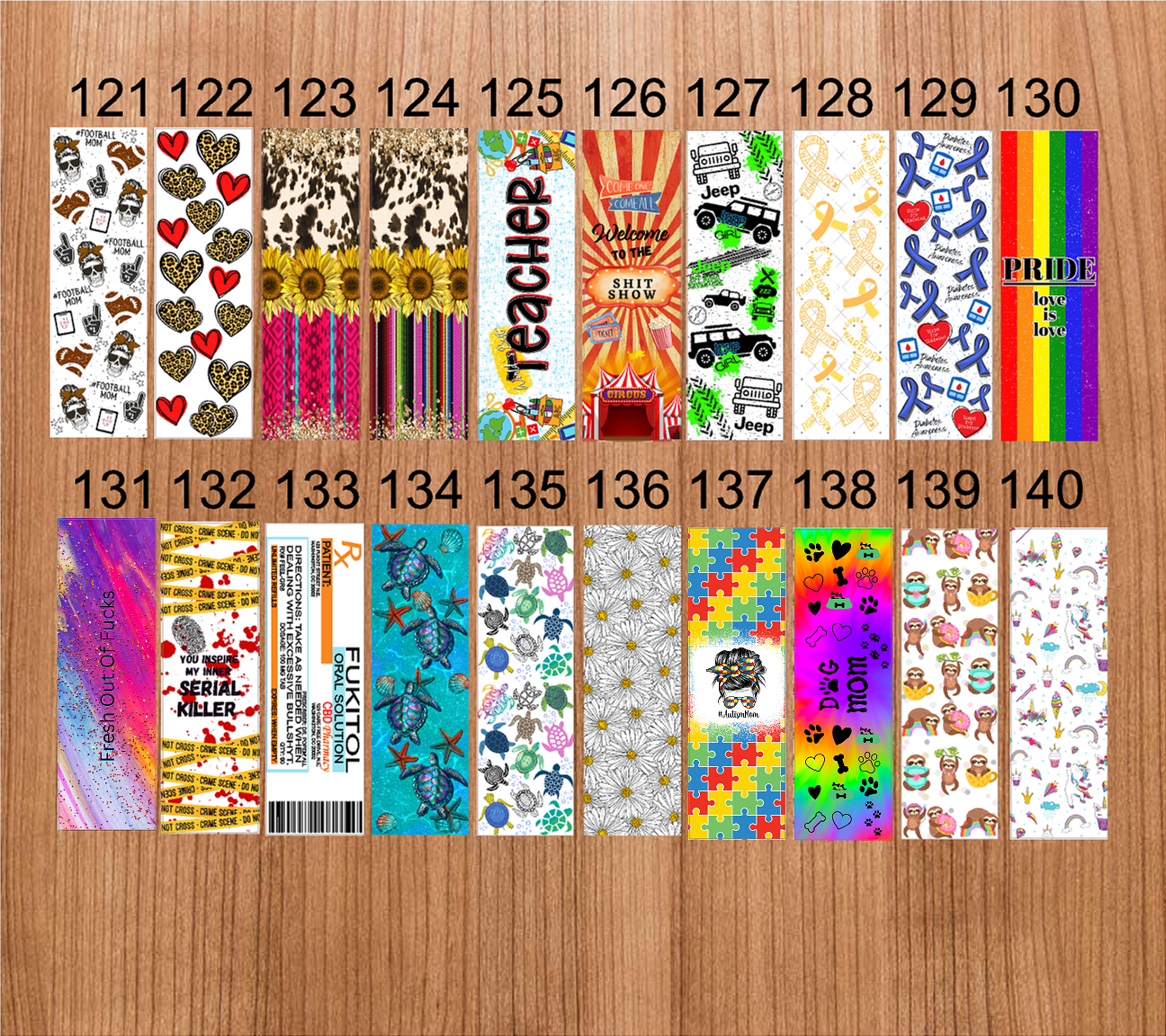 Pen Wrap MEGA Grab Bag, 30 Sublimation Pen Wrap Transfers